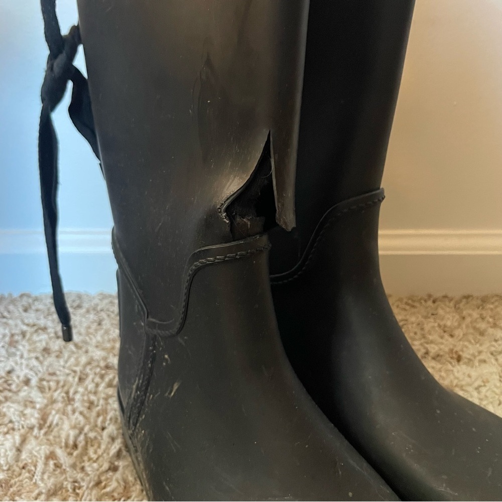 Coach Black Women's Knee-High Rain Boots size 8 flawed - Picture 4 of 9